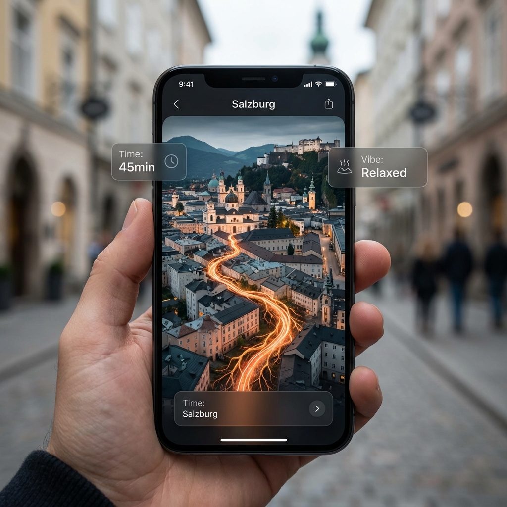 inspired Produktvisualisierung einer kontextbezogenen Salzburg-Empfehlung
